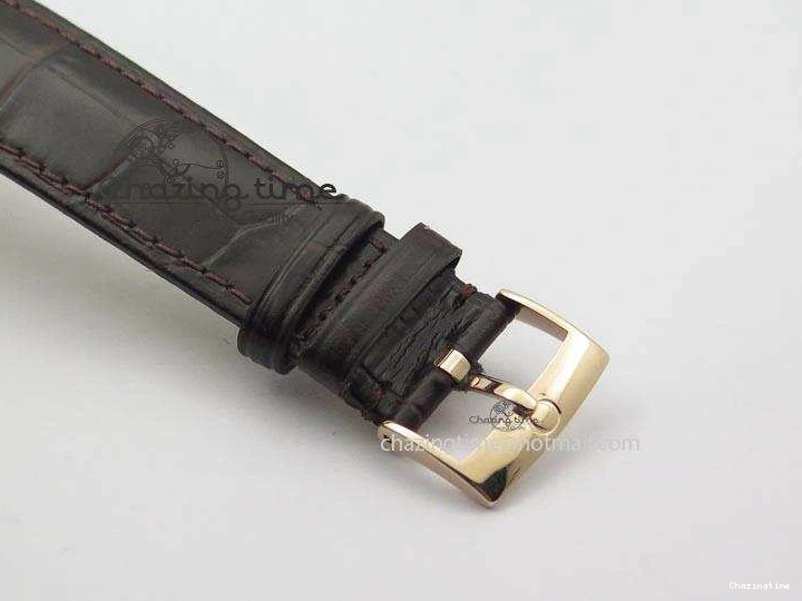 0422 TimelessDesign De Ville MK 1:1 Best Edition RG Black Dial On Black Leather Asian Seagull T1701 (Sec@6) 8236